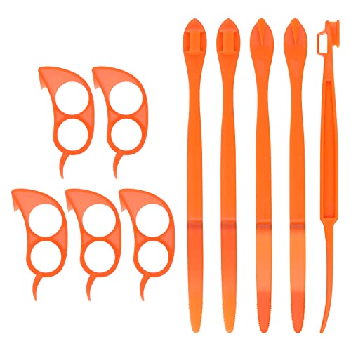 10 Stück Orangenschäler Werkzeuge, Zitrusschalenschneider Kunststoff Obstschneider Orange Peeler Einfacher Mandarinenschäler Apfelsinenschäler Küchenhelfer für Zitrone Orange Avacados von KINBOM