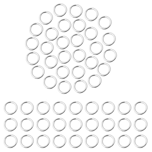 100 Stück Schmuck Biegeringe, 4 mm Verschiedene Größen Biegeringe Silber Offene Biegeringverbinder für die Schmuckherstellung Halsketten DIY-Bastelzubehör von KINBOM