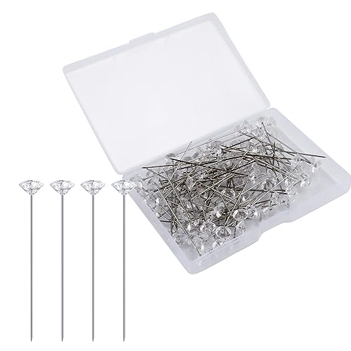 100 Stück Stecknadeln Lang, 52mm Blumenstrauß Hochzeits Anstecknadeln Blumen Diamant Nadeln Klare Gerade Nadeln Kristallkopfnadel für Blumenstrauß Bastelarbeiten DIY Hochzeit Braut Accessoires 100 Stück Stecknadeln Lang, 52mm Blumenstrauß Hochzeits Anstecknadeln Blumen Diamant Nadeln Klare Gerade Nadeln Kristallkopfnadel für Blumenstrauß Bastelarbeiten DIY Hochzeit Braut Accessoires von KINBOM