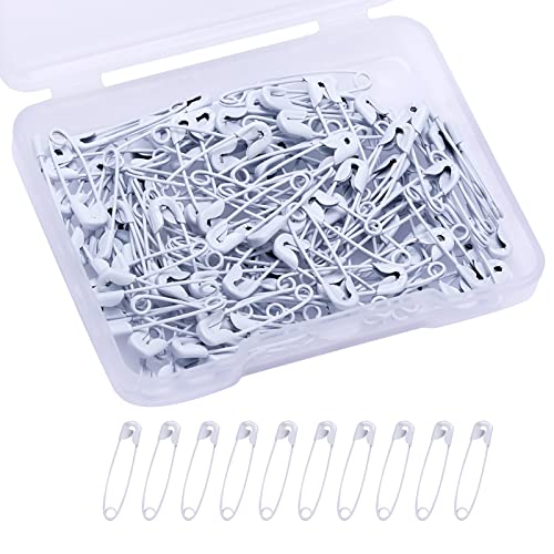 KINBOM 120 Stück 19 mm Sicherheitsnadeln, Mini Sicherheitsnadeln, Weiß, Klassisch, vernickelter Stahl, SHARP_PIN von KINBOM