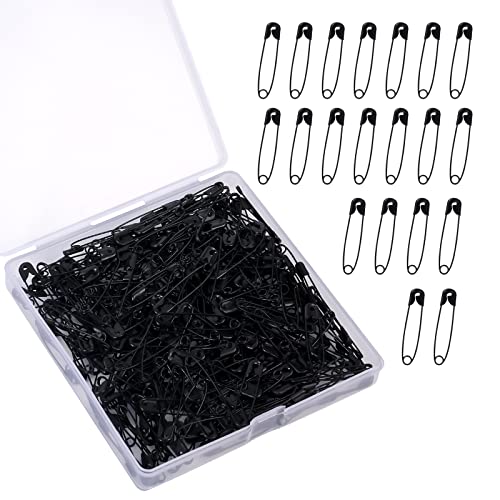 300 Stück Sicherheitsnadeln, 32mm Sicherheitsnadeln Schwarz Metall Sicherheitsnadeln Safety Pins Bulk für Kunst Handwerk Schmuckherstellung Kleidung Nähen von KINBOM