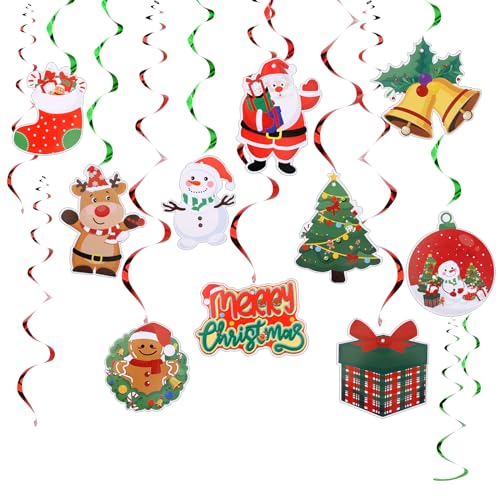 30St Weihnachtliche Hängende Wirbeldekorationen, Swirl Deko, Weihnachtsdekorationen Luftschlangen Weihnachts Party Deko für drinnen und draußen, Weihnachtsbaum 30St Weihnachtliche Hängende Wirbeldekorationen, Swirl Deko, Weihnachtsdekorationen Luftschlangen Weihnachts Party Deko für drinnen und draußen, Weihnachtsbaum von KINBOM