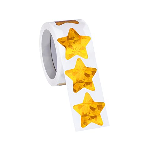 KINBOM 1.5" 500 Stück Stern Aufkleber, Glänzendes Funkeln Star Reward Sticker für Belohnungskinder, Dekoration, Heimwerkerbedarf von KINBOM