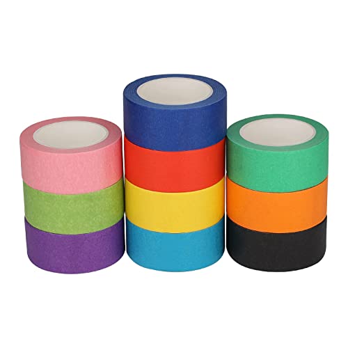 KINBOM 10 Rollen Farbiges Klebeband Bunt, 1,5cm Breit Abdeckband Beschreibbar Malerband mit 10 Verschiedenen Farben für Bastelarbeiten KINBOM 10 Rollen Farbiges Klebeband Bunt, 1,5cm Breit Abdeckband Beschreibbar Malerband mit 10 Verschiedenen Farben für Bastelarbeiten von KINBOM