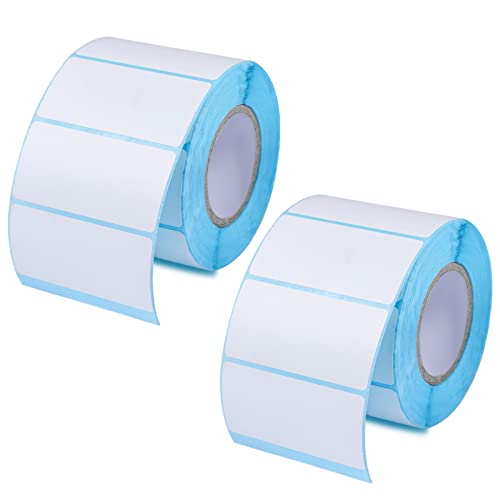 KINBOM 1600 Stück 6x3cm Thermo Etiketten, Beschreibbar Selbstklebend Aufkleber Entfernbare Blank Etiketten für Thermodrucker Behälter Aufbewahrungsboxen Bürobedarf (Weiß) von KINBOM