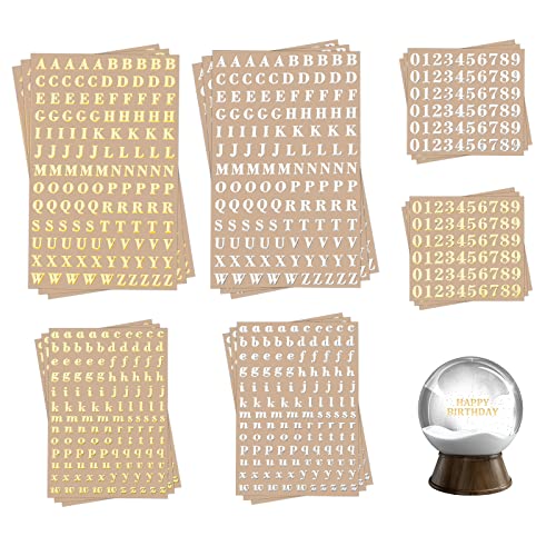 KINBOM 18 Bögen Mini Buchstaben Zahlen Aufkleber 5mm Metall Alphabet Aufkleber Klein Mini Buchstaben Aufkleber Gold & Silber Nummern Aufkleber für Scrapbook DIY-Basteln (Groß- und Kleinbuchstaben) von KINBOM