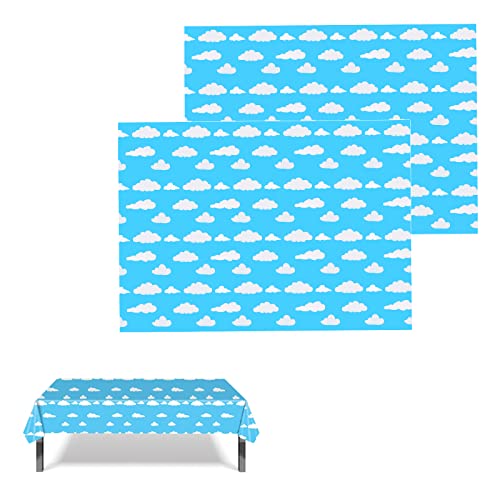 KINBOM 2 Stück 137 x 274 cm/ 54 x 108 Zoll Tischdecke, Blauem Himmel und Weißen Wolken Party Tischdecken für Rechteckige Tische Cartoon Tischdecken für Geburtstagsfeiern KINBOM 2 Stück 137 x 274 cm/ 54 x 108 Zoll Tischdecke, Blauem Himmel und Weißen Wolken Party Tischdecken für Rechteckige Tische Cartoon Tischdecken für Geburtstagsfeiern von KINBOM