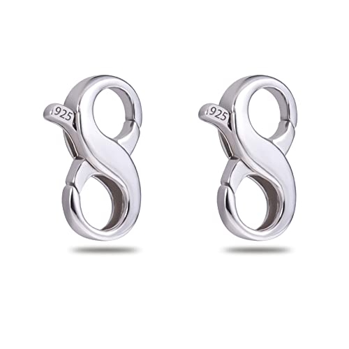 KINBOM 2 Stück Karabinerverschluss, Schmuckverschluss Karabinerverschluss Schmuck mit Doppelter Öffnung Halskettenverschlüsse 925er Sterlingsilber Zubehör zur Schmuckherstellung (12,5 x 6 mm) von KINBOM