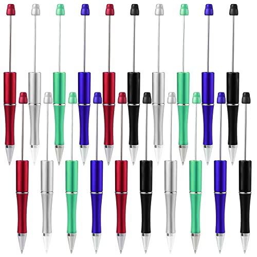 KINBOM 20 Stück Kugelschreiber, Kunststoff Ballpoint Pen Set, Schwarze Tinte, Niedliche DIY-Perlenstifte für Geschenke Studenten Büro Schulbedarf (5 Farben) von KINBOM