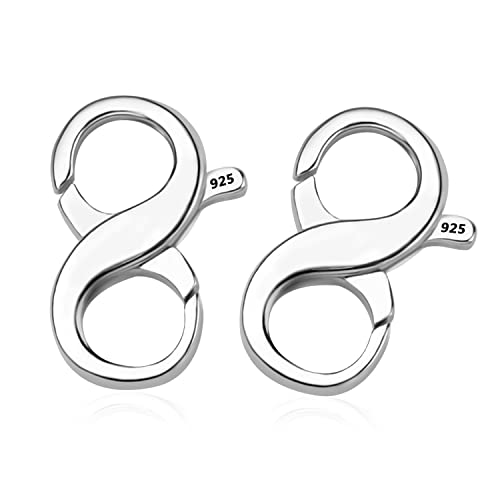 KINBOM 2stk Karabiner Verschluss Silber, 925 Sterling Silber Armbandverschluss Halskettenverschluss Silber für Heimwerker Schmuck Herstellung und Reparatur (15,8mm) von KINBOM