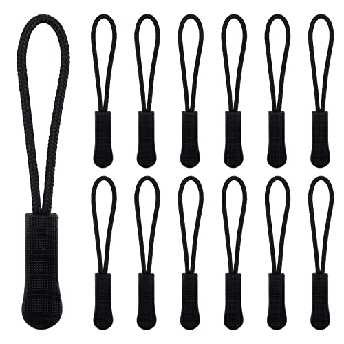 KINBOM 30pcs Reissverschluss Reparatur, Zipper Pull Tab Zipper Pull Ersatz Zipper Pull Ersatz für Hosen Jacke Gepäck Stiefel Geldbörse Rucksack (Schwarz) von KINBOM