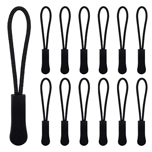 KINBOM 30pcs Reissverschluss Reparatur, Zipper Pull Tab Zipper Pull Ersatz Zipper Pull Ersatz für Hosen Jacke Gepäck Stiefel Geldbörse Rucksack (Schwarz) von KINBOM