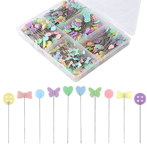KINBOM 440 Stück Stecknadeln Mit Kopf - Nähstifte - Flacher Kopf - Gerade Nadeln - Herz-Schmetterlingsknopfform - Multicolored - Edelstahl, Kunststoff - Dekorativ KINBOM 440 Stück Stecknadeln Mit Kopf - Nähstifte - Flacher Kopf - Gerade Nadeln - Herz-Schmetterlingsknopfform - Multicolored - Edelstahl, Kunststoff - Dekorativ von KINBOM