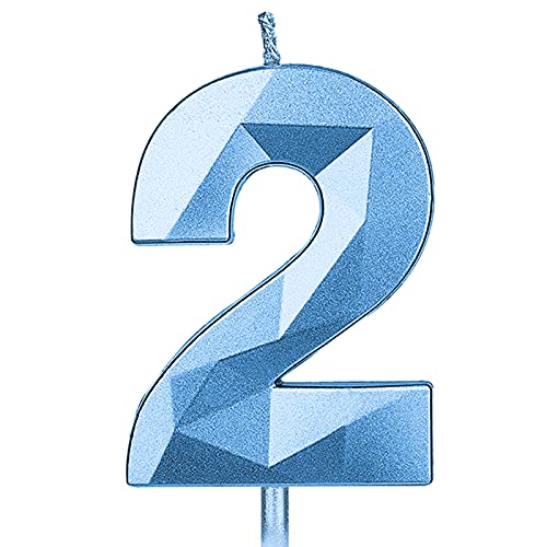 KINBOM 7cm Große Zahlen Geburtstagskerzen, Glitzer 3D Geburtstagstorte Kerzen Kuchendeckel Dekoration für Hochzeit Jubiläum Abschlussball Abschlussfeier Kinder Erwachsene Nummer 2 Blau KINBOM 7cm Große Zahlen Geburtstagskerzen, Glitzer 3D Geburtstagstorte Kerzen Kuchendeckel Dekoration für Hochzeit Jubiläum Abschlussball Abschlussfeier Kinder Erwachsene Nummer 2 Blau von KINBOM