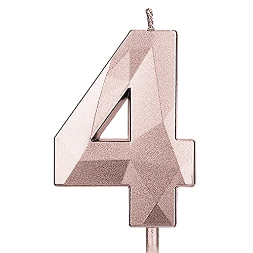 KINBOM 7cm Große Zahlen Geburtstagskerzen, Glitzer 3D Geburtstagstorte Kerzen Kuchendeckel Dekoration für Hochzeit Jubiläum Abschlussball Abschlussfeier Kinder Erwachsene Nummer 4 Roségold KINBOM 7cm Große Zahlen Geburtstagskerzen, Glitzer 3D Geburtstagstorte Kerzen Kuchendeckel Dekoration für Hochzeit Jubiläum Abschlussball Abschlussfeier Kinder Erwachsene Nummer 4 Roségold von KINBOM