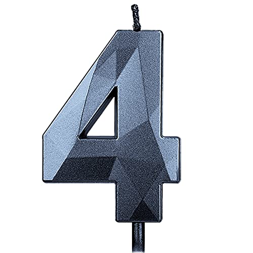 KINBOM 7cm Große Zahlen Geburtstagskerzen, Glitzer 3D Geburtstagstorte Kerzen Kuchendeckel Dekoration für Hochzeit Jubiläum Abschlussball Abschlussfeier Kinder Erwachsene Nummer 4 Schwarz KINBOM 7cm Große Zahlen Geburtstagskerzen, Glitzer 3D Geburtstagstorte Kerzen Kuchendeckel Dekoration für Hochzeit Jubiläum Abschlussball Abschlussfeier Kinder Erwachsene Nummer 4 Schwarz von KINBOM