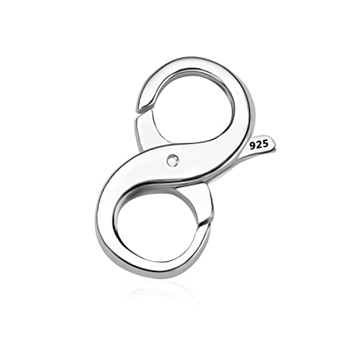 KINBOM Karabinerverschluss Silber 925, Doppelter Karabiner Verschluss Halsketten Armband Verlängerung Schmuck Verschlüsse Silber mit Doppelter Öffnung für Anhänger Schmuckzubehör (21mm x 10,8mm) von KINBOM