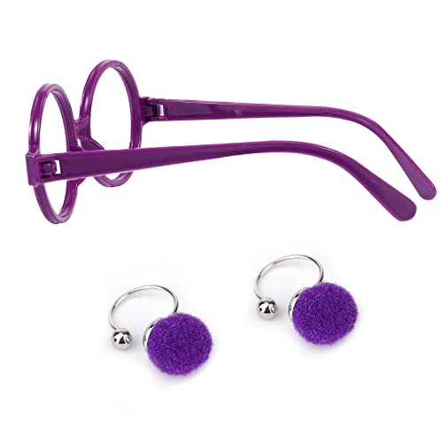 KINBOM Kostüm Brille, 1 Paar Zauberbrille Kinder mit 1 Paar Ohrringen, Bunte Brillen Party Bunte Brillen Ohne Gläser für Kinderkostüme Party Cosplay Halloween Verkleidung KINBOM Kostüm Brille, 1 Paar Zauberbrille Kinder mit 1 Paar Ohrringen, Bunte Brillen Party Bunte Brillen Ohne Gläser für Kinderkostüme Party Cosplay Halloween Verkleidung von KINBOM