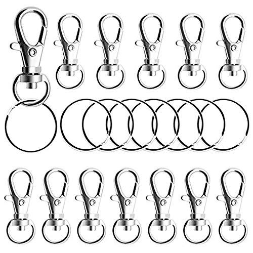 KINDPMA 100PCS Karabiner Schlüsselanhänger Karabinerhaken Schlüsselanhänger mit Schlüsselringe 21mm Schlüsselband Kleine Abnehmbare Drehverschlüsse für Schlüssel Schmuck Basteln KINDPMA 100PCS Karabiner Schlüsselanhänger Karabinerhaken Schlüsselanhänger mit Schlüsselringe 21mm Schlüsselband Kleine Abnehmbare Drehverschlüsse für Schlüssel Schmuck Basteln von KINDPMA