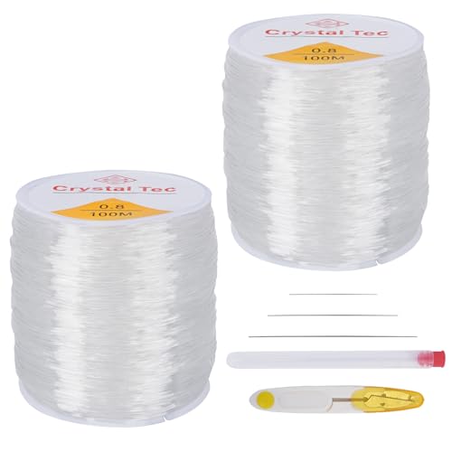 KINDPMA 2 Spulen Transparent Schmuckfaden 0.8mm*100m Gummiband für Armbänder Nylonschnur Elastisches Band Perlenfaden Nylonband Perlenband für Schmuckherstellung Perlenkette Halskette Basteln KINDPMA 2 Spulen Transparent Schmuckfaden 0.8mm*100m Gummiband für Armbänder Nylonschnur Elastisches Band Perlenfaden Nylonband Perlenband für Schmuckherstellung Perlenkette Halskette Basteln von KINDPMA
