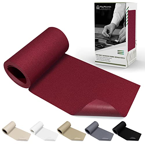King Mountain Aufnäher zum Aufbügeln, 7,6 x 152,4 cm, 100 % Baumwolle, Reparaturflicken für verschiedene Sofas, Zelte, Kleidung, Sitze, Koffer. (Burgunderrot, wasserdicht) von KING MOUNTAIN