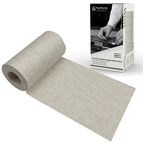 King Mountain Premium Leinenstoff Reparaturflicken zum Aufbügeln, innen und außen, Stoff-Reparaturflicken, 7,6 x 152,4 cm mit Rückseite Kleber Leinen Reparatur Dekoratives Patch Set (Leinen-7,6 x 152,4 cm, cremegrau) King Mountain Premium Leinenstoff Reparaturflicken zum Aufbügeln, innen und außen, Stoff-Reparaturflicken, 7,6 x 152,4 cm mit Rückseite Kleber Leinen Reparatur Dekoratives Patch Set (Leinen-7,6 x 152,4 cm, cremegrau) von KING MOUNTAIN