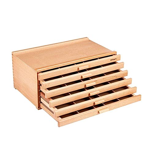 KINGART 723N Studio Wooden Artist Box, 6-Drawer, Designed Storage for Art Materials, Natural Aufbewahrungsbox aus Holz für Künstler, Natürliches Finish KINGART 723N Studio Wooden Artist Box, 6-Drawer, Designed Storage for Art Materials, Natural Aufbewahrungsbox aus Holz für Künstler, Natürliches Finish von KINGART
