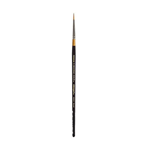 KINGART Original 9000-1 Round Series Premium Taklon Multimedia Künstler Pinsel, Malwerkzeuge für Öl, Acryl, Aquarell und Gouache Künstlerpinsel, Synthetisches Haar, Hartholz, Messing, schwarz/gold, 1 KINGART Original 9000-1 Round Series Premium Taklon Multimedia Künstler Pinsel, Malwerkzeuge für Öl, Acryl, Aquarell und Gouache Künstlerpinsel, Synthetisches Haar, Hartholz, Messing, schwarz/gold, 1 von KINGART