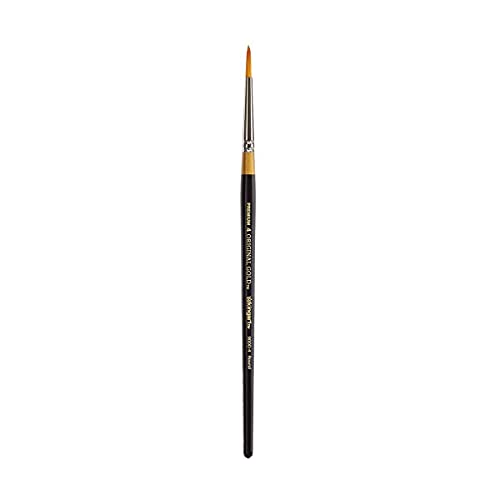 KINGART Original 9000-4 Round Series Premium Taklon Multimedia Künstler Pinsel, Malwerkzeuge für Öl, Acryl und Aquarell Künstlerpinsel, Synthetisches Haar, Hartholz, Messing, schwarz/gold, 4 KINGART Original 9000-4 Round Series Premium Taklon Multimedia Künstler Pinsel, Malwerkzeuge für Öl, Acryl und Aquarell Künstlerpinsel, Synthetisches Haar, Hartholz, Messing, schwarz/gold, 4 von KINGART