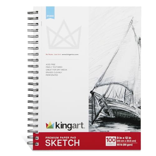 KINGART Spiralbindung Mixed Media Papierblock, 22,9 x 30,5 cm, 100 Blatt, säurefrei KINGART Spiralbindung Mixed Media Papierblock, 22,9 x 30,5 cm, 100 Blatt, säurefrei von KINGART