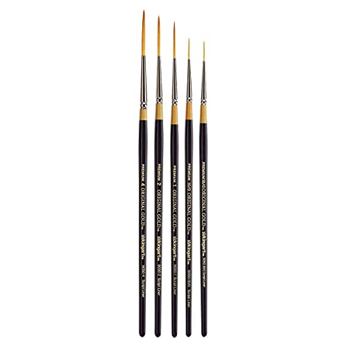 King Art B-030 5 Stück. Original Gold Script Liner Pinsel-Set, sortiert, 5 Stück von KINGART
