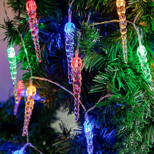 80LED Eiszapfen Lichterkette Außen und Innen,KINGCOO Wasserdicht 10M LED Eiszapfen Rohr Meteorschauer Lichter Batteriebetrieben für Balkon Party Haus Garten Weihnachtsbeleuchtung Deko (10M Mehrfarbig) 80LED Eiszapfen Lichterkette Außen und Innen,KINGCOO Wasserdicht 10M LED Eiszapfen Rohr Meteorschauer Lichter Batteriebetrieben für Balkon Party Haus Garten Weihnachtsbeleuchtung Deko (10M Mehrfarbig) von KINGCOO
