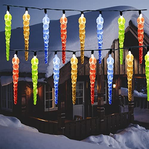 KINGCOO 30LED Eiszapfenkette Lichterkette Außen, Wasserfest 21FT LED Eisregen Lichtervorhang Solar Rohr Leuchtstoffröhre 8modi für Garten Innen Hochzeitsfeier Fenster Wand Weihnachtsdeko (Mehrfarbig) KINGCOO 30LED Eiszapfenkette Lichterkette Außen, Wasserfest 21FT LED Eisregen Lichtervorhang Solar Rohr Leuchtstoffröhre 8modi für Garten Innen Hochzeitsfeier Fenster Wand Weihnachtsdeko (Mehrfarbig) von KINGCOO
