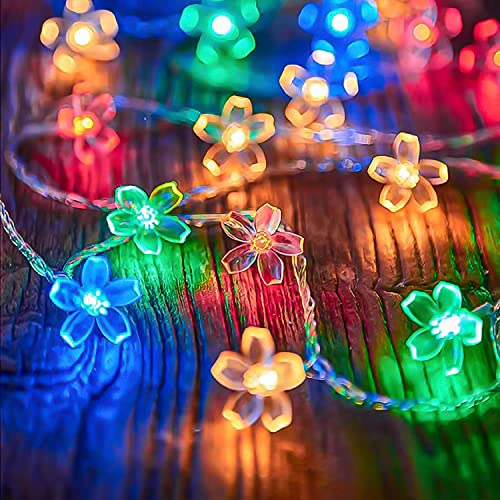 KINGCOO KirschblütenLichterkette, 6 m, 40 LEDs, Kupferdraht, dekorative Lichterkette, batteriebetrieben, für Sommer, Garten, Landschaft, Hochzeit, Party, Weihnachtsbeleuchtung, Dekoration von KINGCOO