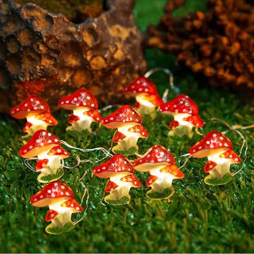 KINGCOO Pilz Nachtlicht Dekorative Lichter, 30LED Warmweiß Pilzlichter Kupferdraht Lichterkette Batteriebetrieben mit Remote für Garten Ostern Schlafzimmer Thanksgiving Weihnachtsfeier DIY Home Decor KINGCOO Pilz Nachtlicht Dekorative Lichter, 30LED Warmweiß Pilzlichter Kupferdraht Lichterkette Batteriebetrieben mit Remote für Garten Ostern Schlafzimmer Thanksgiving Weihnachtsfeier DIY Home Decor von KINGCOO
