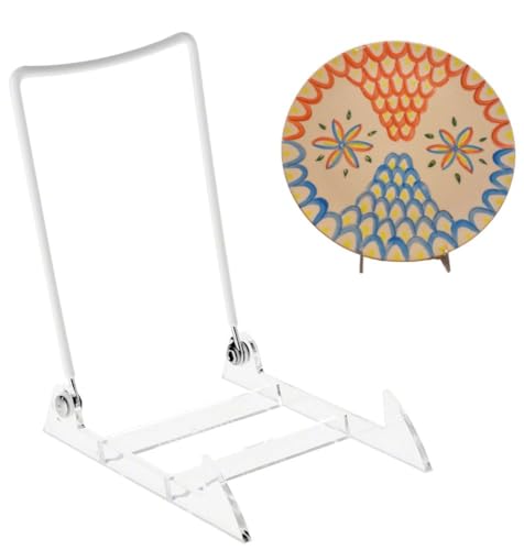KINGDOM SOLUTIONS Hergestellt in den USA, stabile und langlebige verstellbare weiße Acryl-Staffeleien zum Präsentieren von Tellern, Kunst, Bildern und mehr, 2 Stück von KINGDOM SOLUTIONS
