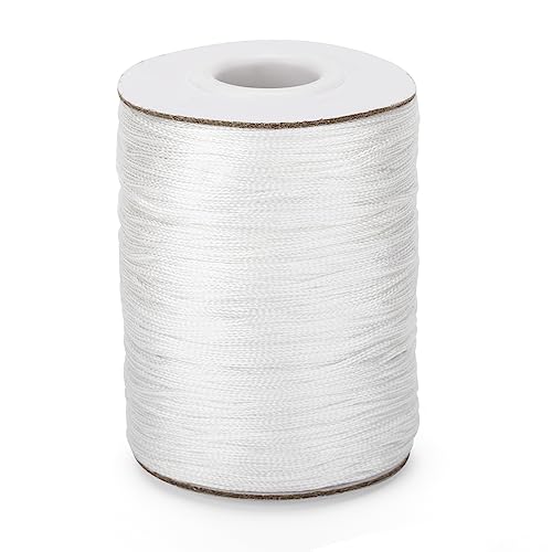 KINGLAKE 1.5mm x 100m Nylonschnur Nylonfaden für Armbänder, Perlenschnur, Nylon Schnur Weiß Perlenfaden für Armband, Auffädeln, Kette, Sarmband, Halskette Geflochten, Schmuckherstellung, Basteln von KINGLAKE