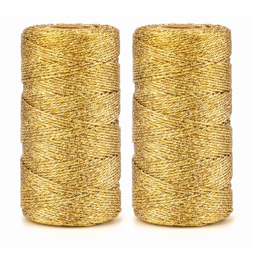 KINGLAKE 200M Kordel Gold 1.5MM,Garn Gold,Schnur Goldene,DIY Bastelschnur,Kordelband Unelastisch Zum Basteln,Hochzeitsdekoration,Weihnachtsdekoration oder Verpacken KINGLAKE 200M Kordel Gold 1.5MM,Garn Gold,Schnur Goldene,DIY Bastelschnur,Kordelband Unelastisch Zum Basteln,Hochzeitsdekoration,Weihnachtsdekoration oder Verpacken von KINGLAKE