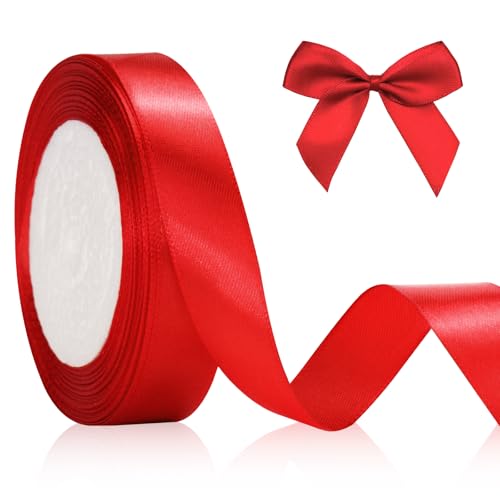 KINGLAKE 22M Geschenkband Rot, 2CM Schleifenband, Satinband, Seidenbänder, geschenkbänder stoff, Dekobänder für Hochzeit, Party, Weihnachten, Basteln KINGLAKE 22M Geschenkband Rot, 2CM Schleifenband, Satinband, Seidenbänder, geschenkbänder stoff, Dekobänder für Hochzeit, Party, Weihnachten, Basteln von KINGLAKE