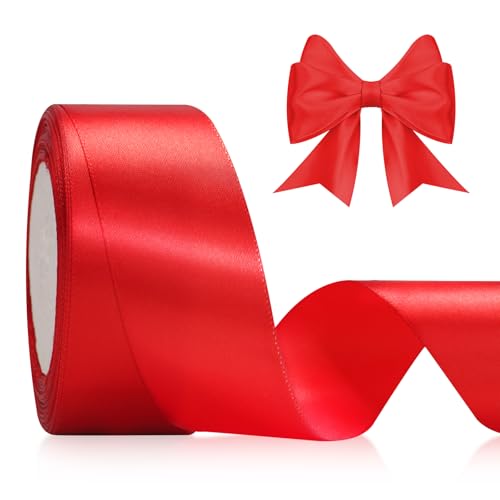 KINGLAKE 22M Geschenkband Rot, 4CM Schleifenband, Satinband, Seidenbänder, geschenkbänder stoff, Dekobänder für Hochzeit, Party, Weihnachten, Basteln KINGLAKE 22M Geschenkband Rot, 4CM Schleifenband, Satinband, Seidenbänder, geschenkbänder stoff, Dekobänder für Hochzeit, Party, Weihnachten, Basteln von KINGLAKE