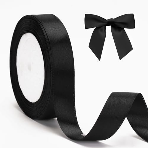 KINGLAKE 22M Geschenkband Schwarz, 2CM Schleifenband, Satinband, Seidenbänder, geschenkbänder stoff, Dekobänder für Hochzeit, Party, Weihnachten, Basteln KINGLAKE 22M Geschenkband Schwarz, 2CM Schleifenband, Satinband, Seidenbänder, geschenkbänder stoff, Dekobänder für Hochzeit, Party, Weihnachten, Basteln von KINGLAKE