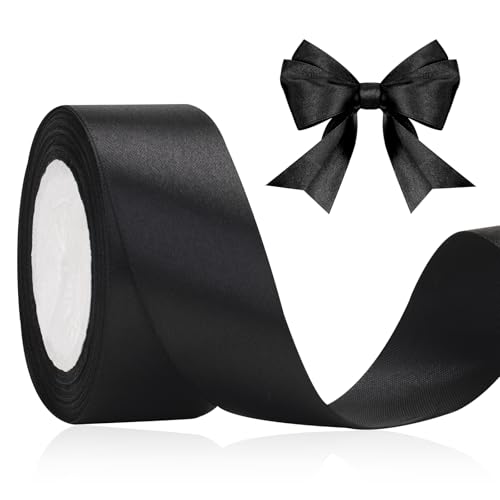 KINGLAKE 22M Geschenkband Schwarz, 4CM Schleifenband, Satinband, Seidenbänder, geschenkbänder stoff, Dekobänder für Hochzeit, Party, Weihnachten, Basteln KINGLAKE 22M Geschenkband Schwarz, 4CM Schleifenband, Satinband, Seidenbänder, geschenkbänder stoff, Dekobänder für Hochzeit, Party, Weihnachten, Basteln von KINGLAKE