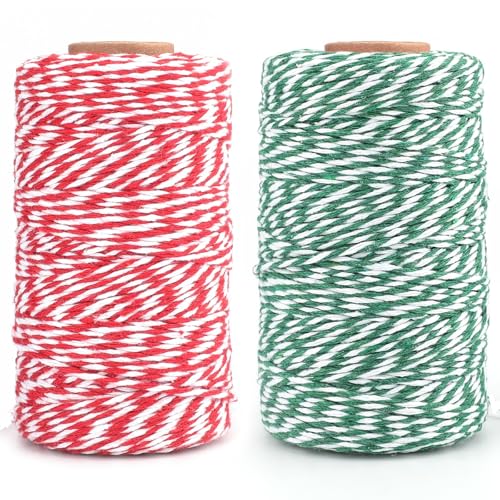 KINGLAKE 2mm Kordel,200M Baumwollschnur,Makramee Garn,Baumwollgarn Dünn,String Für Backen,Kochen in der Küche,DIY Basteln,Weihnachtsgeschen Kverpackung,Deko-(100m Grün und Weiß,100m Rot und Weiß) KINGLAKE 2mm Kordel,200M Baumwollschnur,Makramee Garn,Baumwollgarn Dünn,String Für Backen,Kochen in der Küche,DIY Basteln,Weihnachtsgeschen Kverpackung,Deko-(100m Grün und Weiß,100m Rot und Weiß) von KINGLAKE