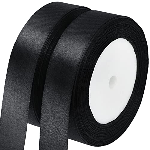 KINGLAKE 44M Geschenkband Schwarz, 2CM Schleifenband, Satinband, Seidenbänder, geschenkbänder stoff, Dekobänder für Hochzeit, Party, Weihnachten, Basteln KINGLAKE 44M Geschenkband Schwarz, 2CM Schleifenband, Satinband, Seidenbänder, geschenkbänder stoff, Dekobänder für Hochzeit, Party, Weihnachten, Basteln von KINGLAKE