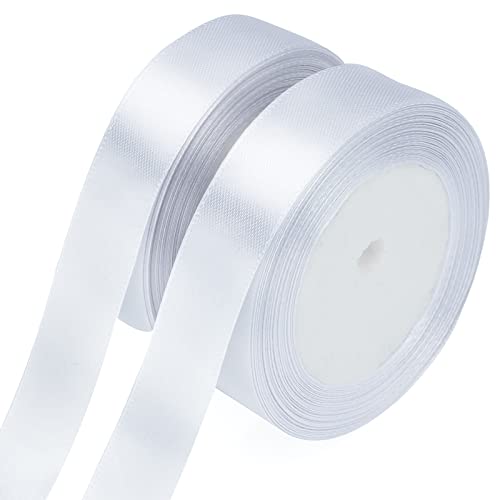 KINGLAKE 44M Geschenkband Weiss, 2CM Schleifenband, Satinband, Seidenbänder, geschenkbänder stoff, Dekobänder für Hochzeit, Party, Weihnachten, Basteln KINGLAKE 44M Geschenkband Weiss, 2CM Schleifenband, Satinband, Seidenbänder, geschenkbänder stoff, Dekobänder für Hochzeit, Party, Weihnachten, Basteln von KINGLAKE