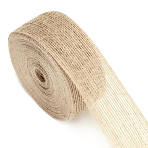 KINGLAKE Juteband Rolle 3.8cm Fein, 10M Juteband Jahrgang, Sackleinen Band Natür, Dekoband Jute Für DIY Handwerk Verpackung, Geschenk, Hochzeit, Weihnachten, Esstisch, Blumenstrauß Dekoration KINGLAKE Juteband Rolle 3.8cm Fein, 10M Juteband Jahrgang, Sackleinen Band Natür, Dekoband Jute Für DIY Handwerk Verpackung, Geschenk, Hochzeit, Weihnachten, Esstisch, Blumenstrauß Dekoration von KINGLAKE