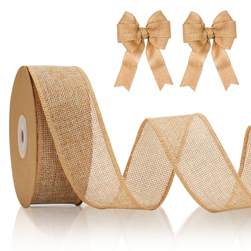 KINGLAKE Juteband 4cm Breit, 10M Natur Jute Band mit Draht, Geschenkband Naturband Jute, Sackleinen Decoband für DIY Handwerk, Geschenk, Hochzeit, Weihnachten, Esstisch, Herbstdekoration KINGLAKE Juteband 4cm Breit, 10M Natur Jute Band mit Draht, Geschenkband Naturband Jute, Sackleinen Decoband für DIY Handwerk, Geschenk, Hochzeit, Weihnachten, Esstisch, Herbstdekoration von KINGLAKE