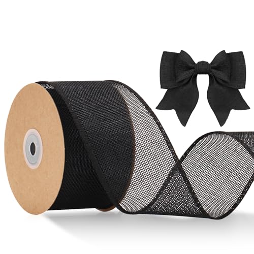 KINGLAKE Juteband 6cm Breit, 10M Schwarz Jute Band mit Draht, Geschenkband Naturband Jute, Sackleinen Decoband für DIY Handwerk, Geschenk, Hochzeit, Weihnachten, Esstisch, Herbstdekoration KINGLAKE Juteband 6cm Breit, 10M Schwarz Jute Band mit Draht, Geschenkband Naturband Jute, Sackleinen Decoband für DIY Handwerk, Geschenk, Hochzeit, Weihnachten, Esstisch, Herbstdekoration von KINGLAKE