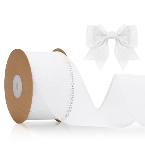 KINGLAKE Juteband 6cm Breit, 10M Weiß Jute Band mit Draht, Geschenkband Naturband Jute, Sackleinen Decoband für DIY Handwerk, Geschenk, Hochzeit, Weihnachten, Esstisch, Herbstdekoration KINGLAKE Juteband 6cm Breit, 10M Weiß Jute Band mit Draht, Geschenkband Naturband Jute, Sackleinen Decoband für DIY Handwerk, Geschenk, Hochzeit, Weihnachten, Esstisch, Herbstdekoration von KINGLAKE