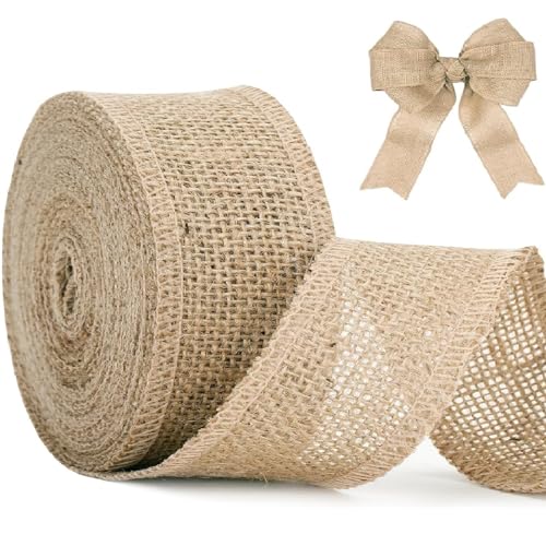 KINGLAKE Juteband Rolle 8cm Breit, 10M Juteband Jahrgang, Geschenkband Natür, Dekoband Jute Für DIY Handwerk Verpackung, Geschenk, Hochzeit, Weihnachten, Esstisch, Blumenstrauß Dekoration KINGLAKE Juteband Rolle 8cm Breit, 10M Juteband Jahrgang, Geschenkband Natür, Dekoband Jute Für DIY Handwerk Verpackung, Geschenk, Hochzeit, Weihnachten, Esstisch, Blumenstrauß Dekoration von KINGLAKE